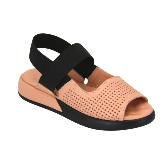 Stylish Women's Leather Sandals Estmod 4945 Pink