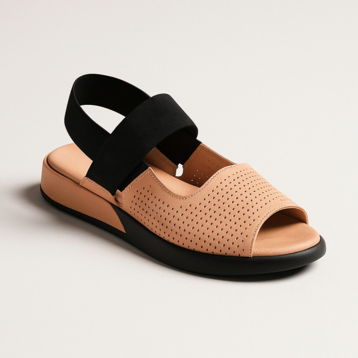 Stylish Women's Leather Sandals Estmod 4945 Pink
