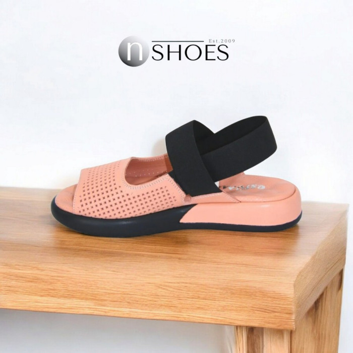 Stylish Women's Leather Sandals Estmod 4945 Pink