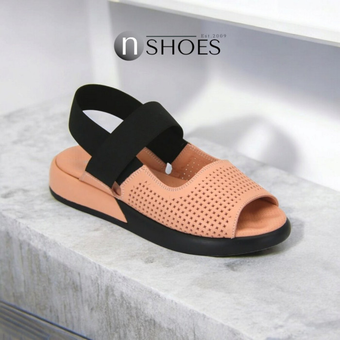 Stylish Women's Leather Sandals Estmod 4945 Pink