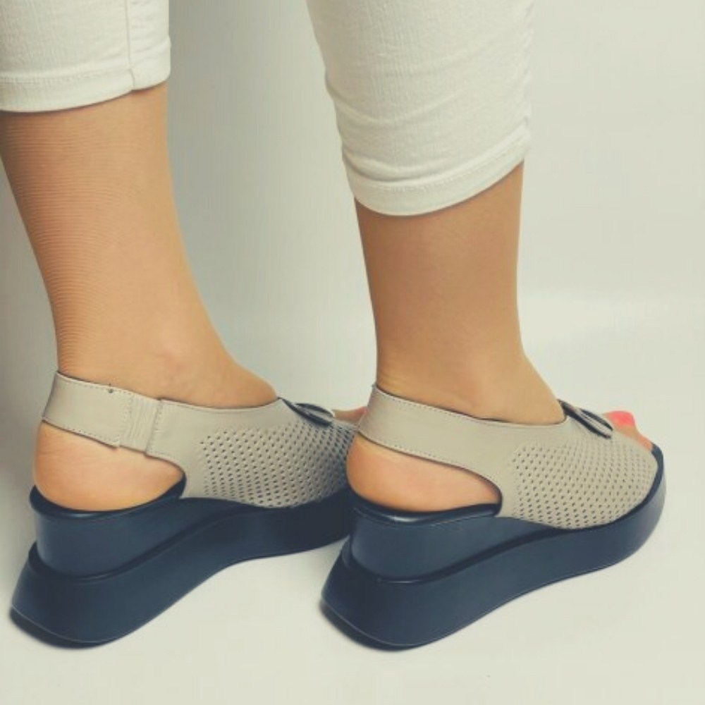 Босоножки женские серые Evromoda (Турция) модель 4951