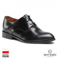Women's black oxford shoes Solo Femme 77904-08-c57-000-03-00 4969 made of genuine leather from a Polish manufacturer