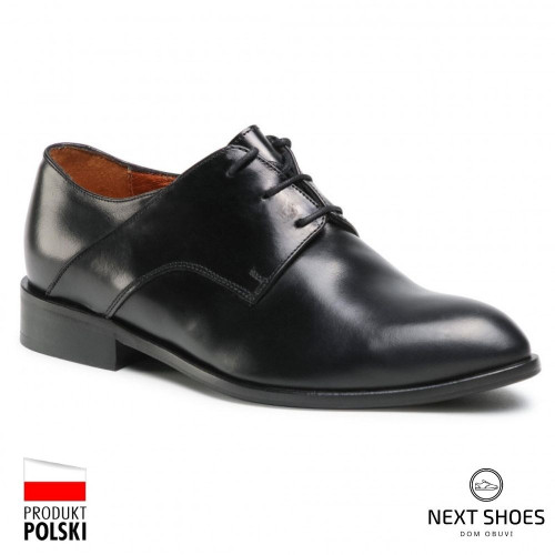 Women's black oxford shoes Solo Femme 77904-08-c57-000-03-00 4969 made of genuine leather from a Polish manufacturer Women's black oxford shoes Solo Femme 77904-08-c57-000-03-00 4969 made of genuine leather from a Polish manufacturer