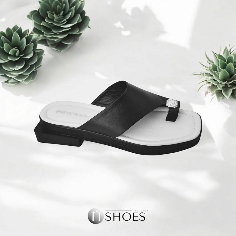 Шлепанцы женские черные Evromoda (Турция) модель 4976