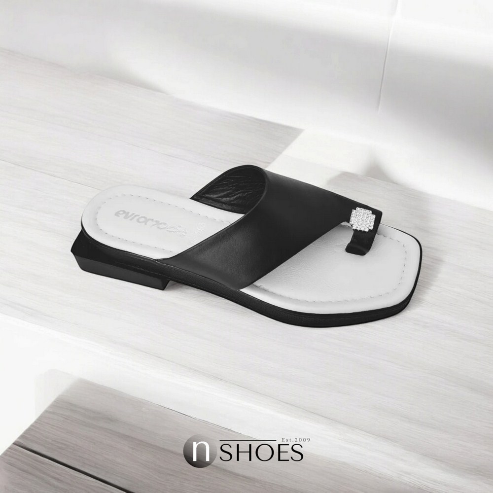 Шлепанцы женские черные Evromoda (Турция) модель 4976