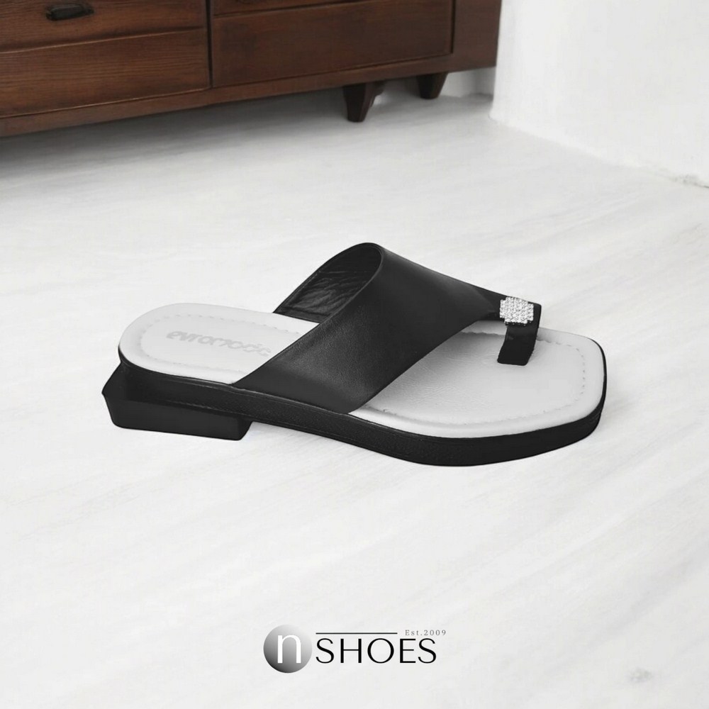 Шлепанцы женские черные Evromoda (Турция) модель 4976