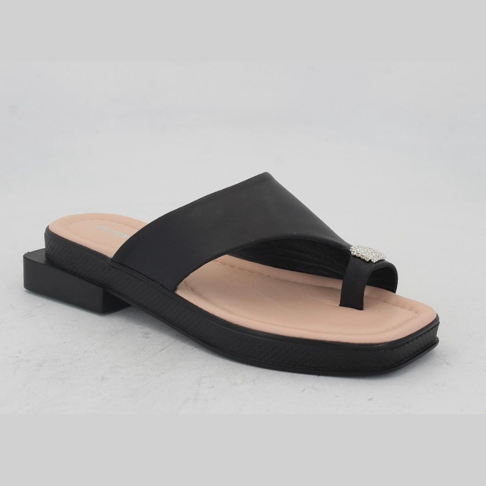 Шлепанцы женские черные Evromoda (Турция) модель 4976