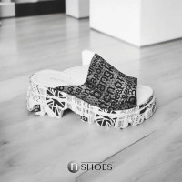 Women's flip-flops Evromoda Türkiye 1110-21 4977 made of genuine leather stylish with inscriptions