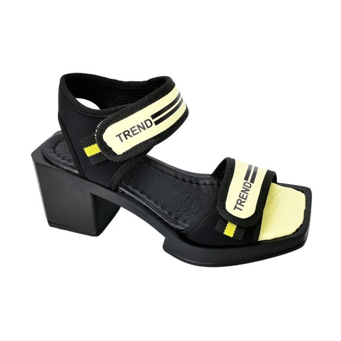 Women’s black leather sandals Ripka 153-37TSYH