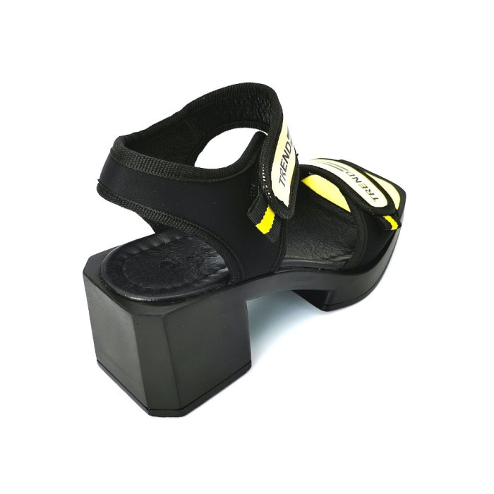 Women’s black leather sandals Ripka 153-37TSYH