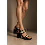 Жіночі чорні босоніжки Ripka 153-37TSYH з натуральної шкіри модель 4982