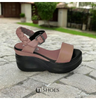 Рожеві босоніжки Ripka Туреччина 10019 R2839-02 GUL KURUSU 5006 на танкетці з натуральної шкіри