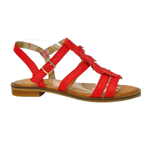 Women's sandals Contes Poland 536 CZERWONY CAL 5011 red genuine leather