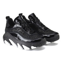 Sneakers women's black Simen Poland 3721A czarni 5033