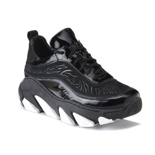 Sneakers women's black Simen Poland 3721A czarni 5033
