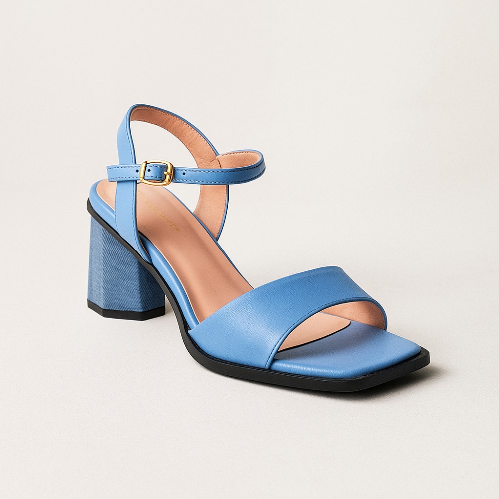 Жіночі сині босоніжки на підборах Best But Польща 4502254-807 SK 6944 5059