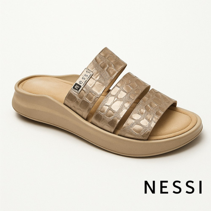 Slippers female gold Nessi (Poland) model 5061