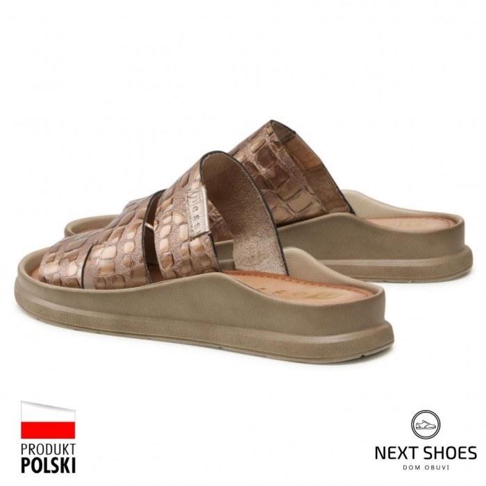 Slippers female gold Nessi (Poland) model 5061
