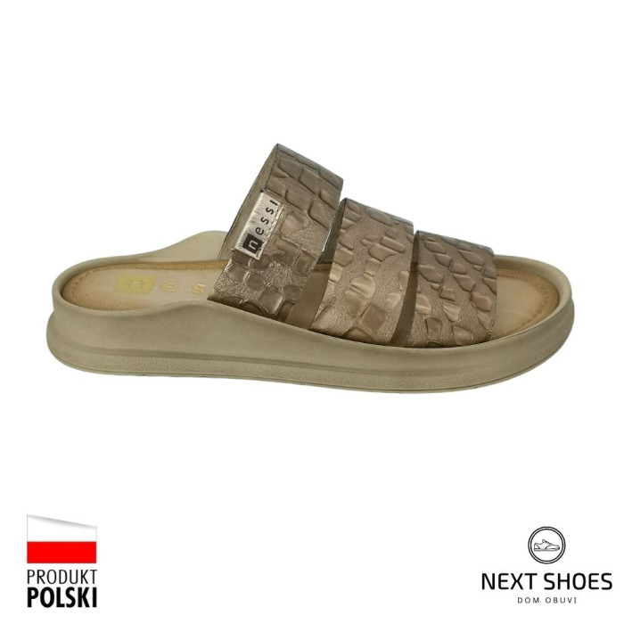 Slippers female gold Nessi (Poland) model 5061