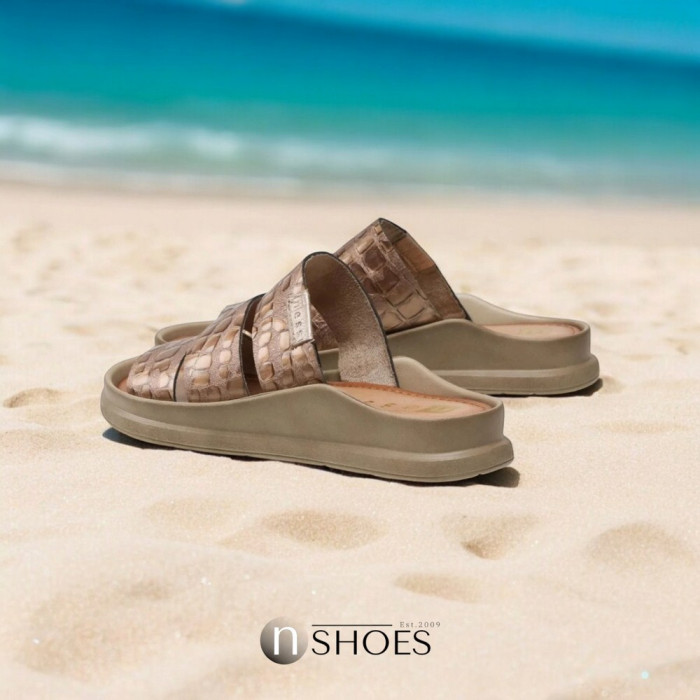 Slippers female gold Nessi (Poland) model 5061