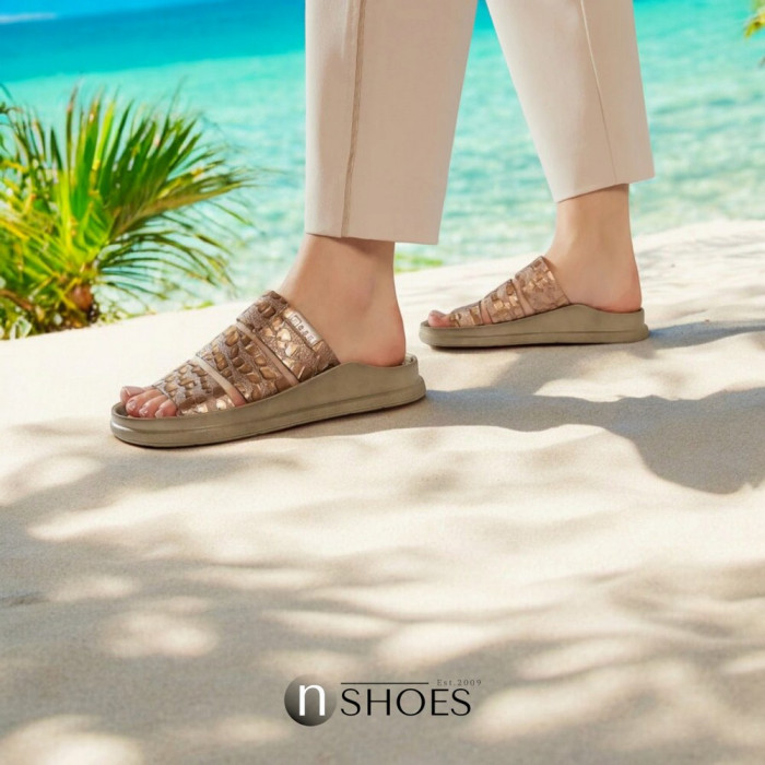 Slippers female gold Nessi (Poland) model 5061
