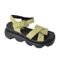 Women's light green platform sandals Marsel Türkiye 10139 5063 made of genuine leather