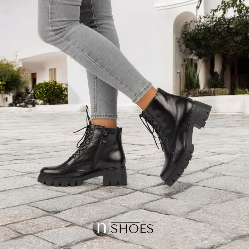 Модные женские черные ботинки Simen 4477a-faeda czarna модель 5388-5191