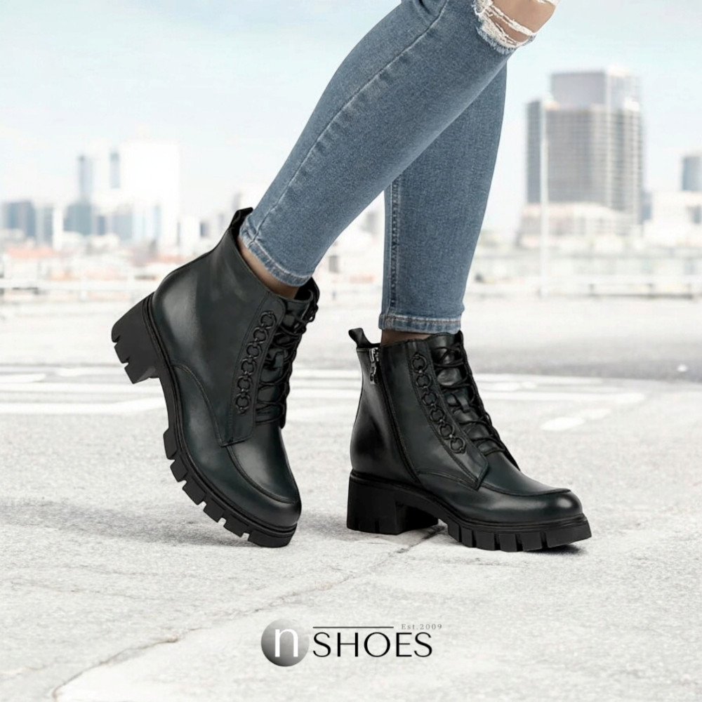 Модные женские черные ботинки Simen 4477a-faeda czarna модель 5388-5191