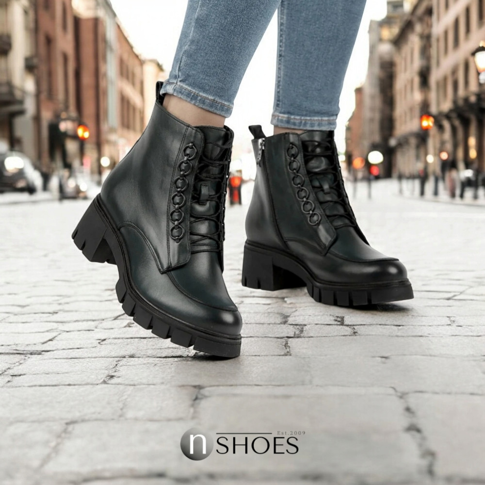 Модные женские черные ботинки Simen 4477a-faeda czarna модель 5388-5191