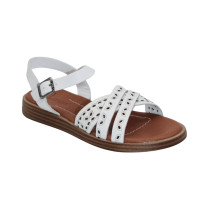Women's white sandals Lonza Türkiye 171921 1310-beyaz-5268 elegant with genuine leather
