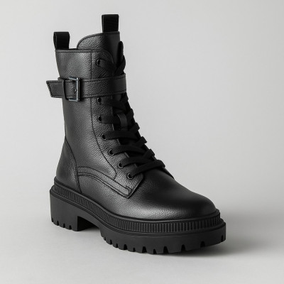 Женские демисезонные черные высокие ботинки Lasocki WI16-14097-06 Black 5313 из натуральной кожи 36 и 38 размер со скидкой от польского бренда
