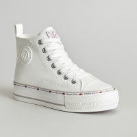 Women's white high top sneakers Cross Jeans KK2R4044C White 5351 for winter