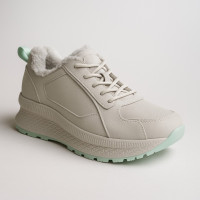 Женские модные серые зимние кроссовки Grunberg 138568-14-02 5364 с утеплением на шерсти из натуральной кожи нубука от итальянского бренда