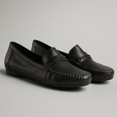 Женские черные кожаные мокасины Marco Tozzi 2-24225-20 Black 001 5400 из натуральной кожи от немецкого бренда