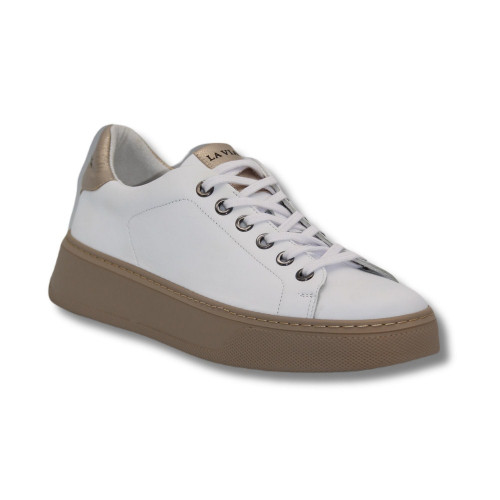 Women's white leather sneakers La Via hansa-81 i kolu-22 5412 made of genuine leather at a discount from a Polish factory