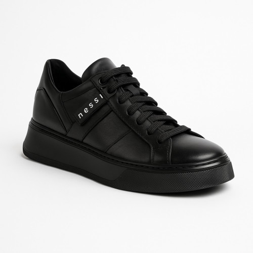 Nessi black leather sneakers for women 23550 czarni 1 5418