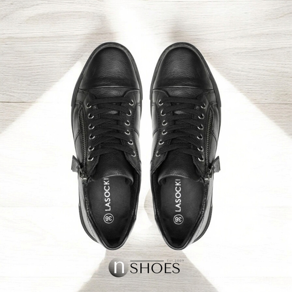 Women's black leather sneakers Lasocki WI16-ZED-03 Black 5422