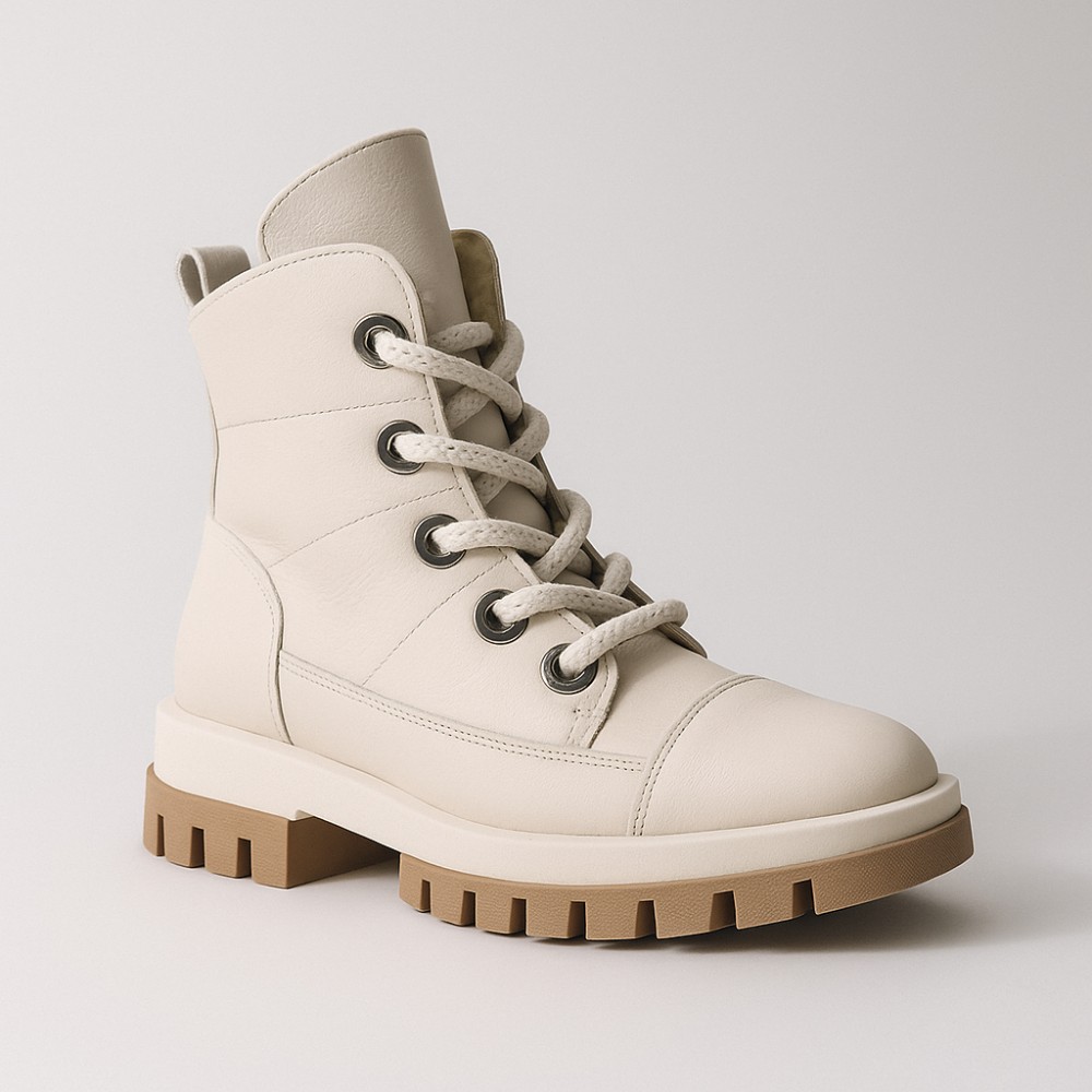 Women’s Beige Leather Winter Boots Steizer z711 552 5426