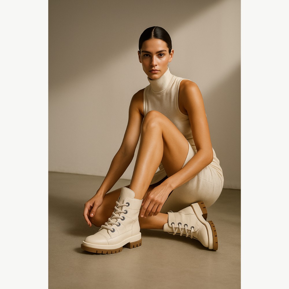 Women’s Beige Leather Winter Boots Steizer z711 552 5426