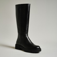Women's black leather Simen 6397a 5431 boots in genuine leather with Euro winter wool insulation from the Polish factory
