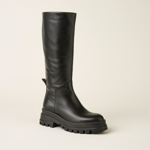 Women's black leather boots Kaniowski k-1037607 5432 with Eurowinter insulation from a Polish factory