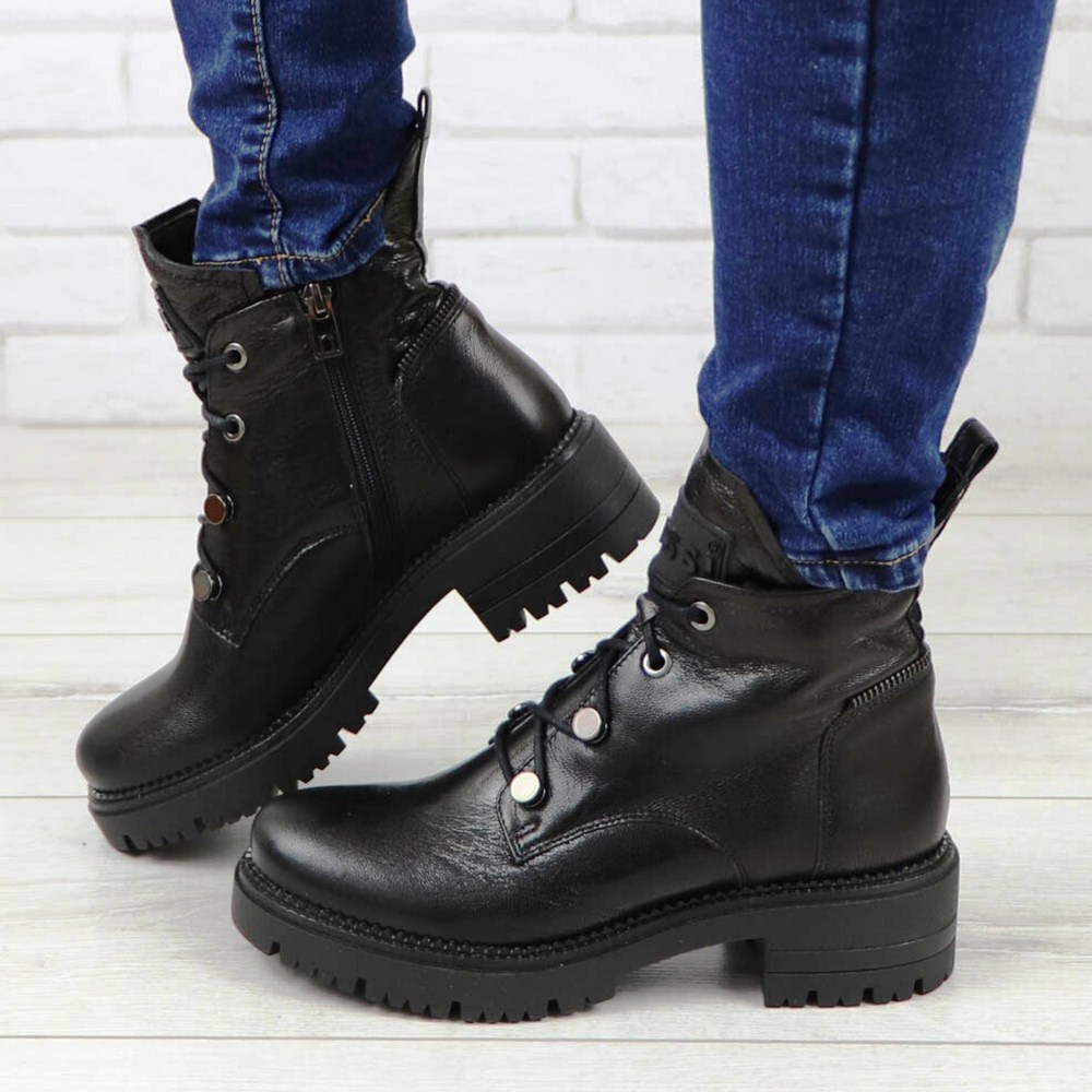 Женские черные зимние ботинки Nessi 20748 czarny модель 5434