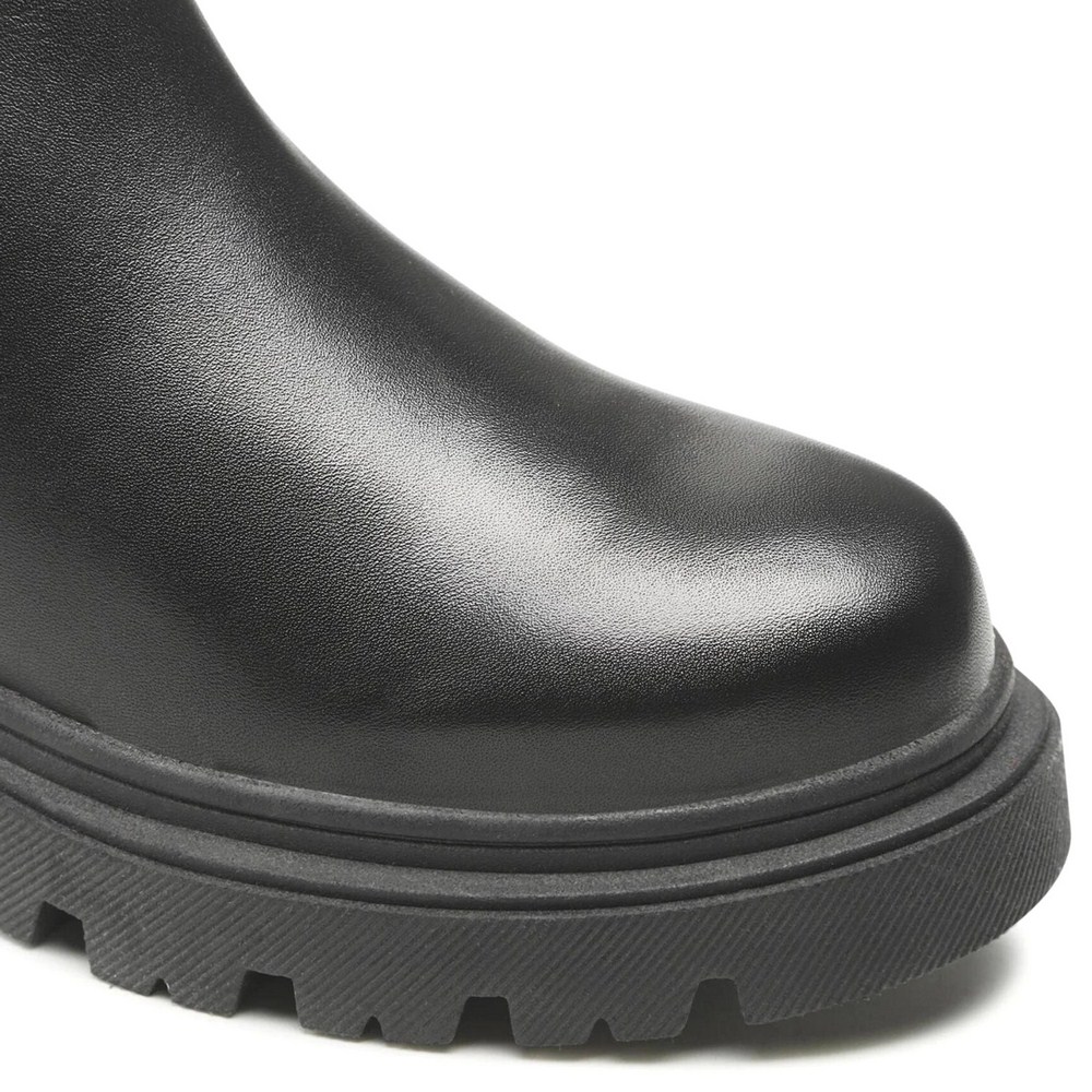 Женские черные кожаные сапоги демисезонные Lasocki (Польша) модель 5438