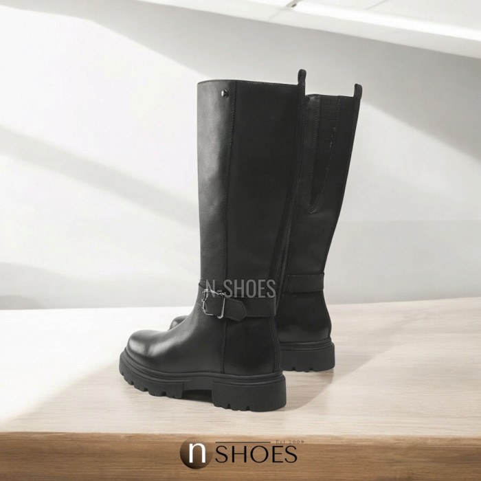 Women's black leather boots demi-season Lasocki (Poland) model 5438