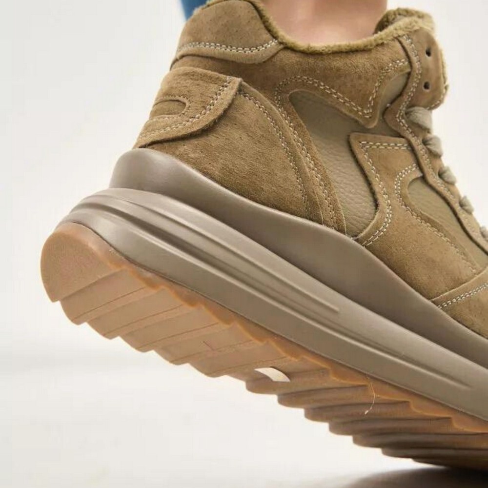 Women’s leather sneakers Lonza 179728 obj-133 khaki for mid-season