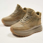 Women’s leather sneakers Lonza 179728 obj-133 khaki for mid-season
