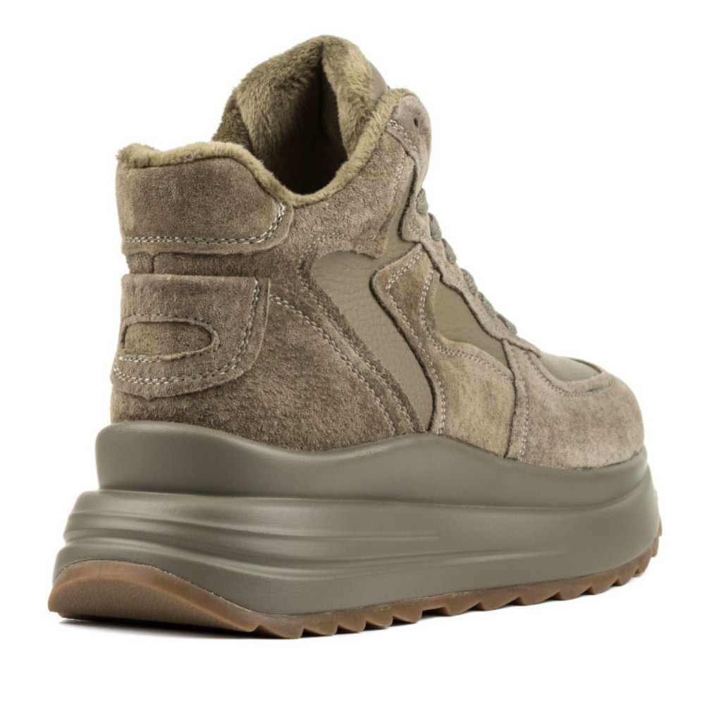 Women’s leather sneakers Lonza 179728 obj-133 khaki for mid-season