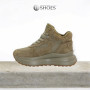 Women’s leather sneakers Lonza 179728 obj-133 khaki for mid-season