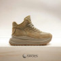 Women’s leather sneakers Lonza 179728 obj-133 khaki for mid-season