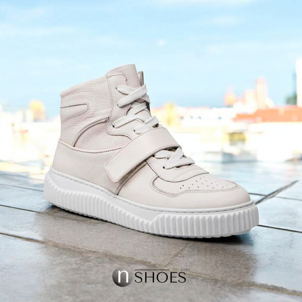 Женские кожаные высокие кроссовки Badura WI23-ANIMA-01 White 5461